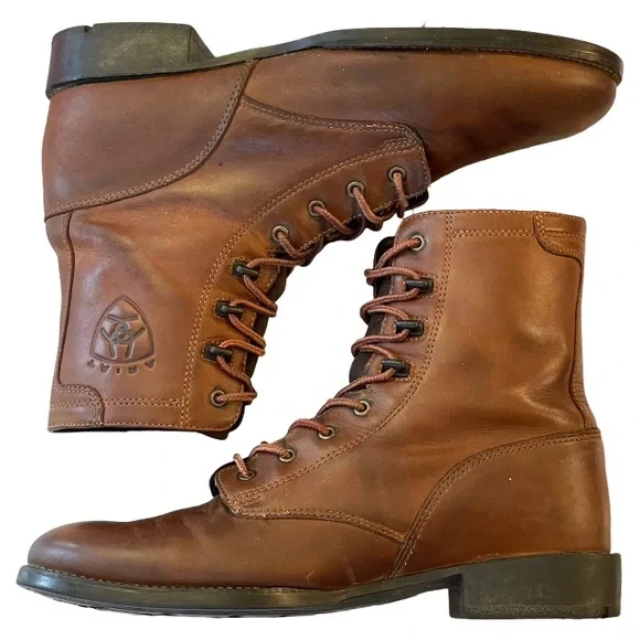 Ariat Heritage Lacer II Leather Western
Roper Brown Lace Up Kiltie Boots 7.5 B - Picture 8 of 15